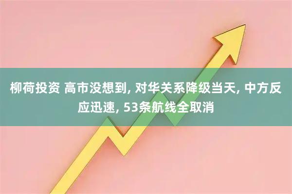 柳荷投资 高市没想到, 对华关系降级当天, 中方反应迅速, 53条航线全取消
