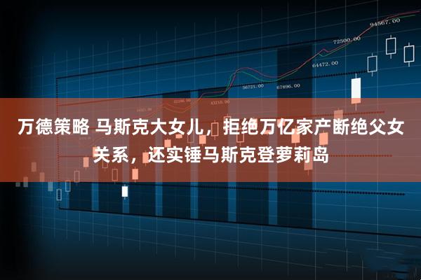 万德策略 马斯克大女儿,拒绝万亿家产断绝父女关系,还实锤马斯克登萝莉岛